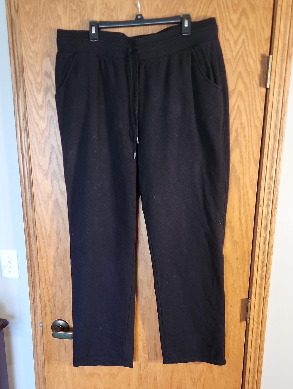 Women's Tek Gear Black Drawstring Sweatpants with Pockets, Size Xxl Long
